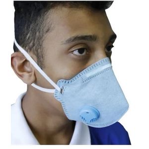 Respirador Descartável Azul Claro Com Válvula PFF2 MASKFACE – 515106 – CA 38953 - AIR SAFETY