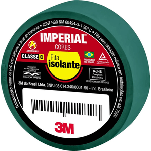 Fita Isolante Imperial Verde Ate 750 V 18 Mm 20 M HB004298079 - 3M