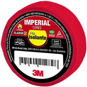 Fita Isolante Imperial Vermelha Ate 750 V 18 Mm 20 M HB004298129 - 3M