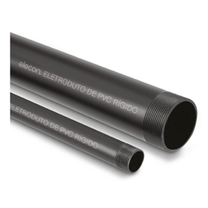 Eletroduto Rígido Não Metálico PVC Preto Com Rosca 1.1/2" 3000mm - ECEDV15 - ELECON