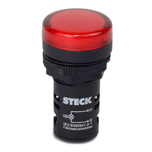 Sinaleiro Redondo Plástico Vermelho 22,0 Mm 220 V Led SLDS2201 - STECK